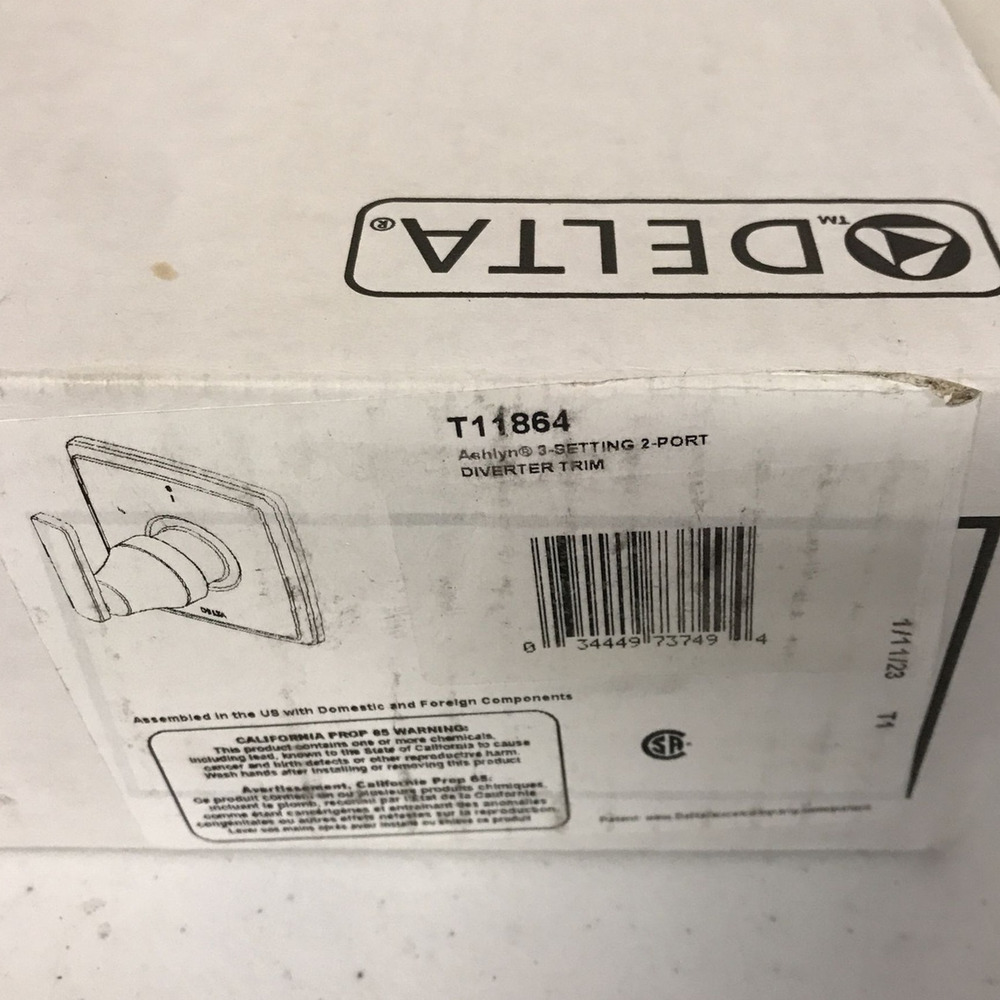 Delta Ashlyn 3-Setting 2-Port Shower Handle Diverter Trim In Chrome, T11…